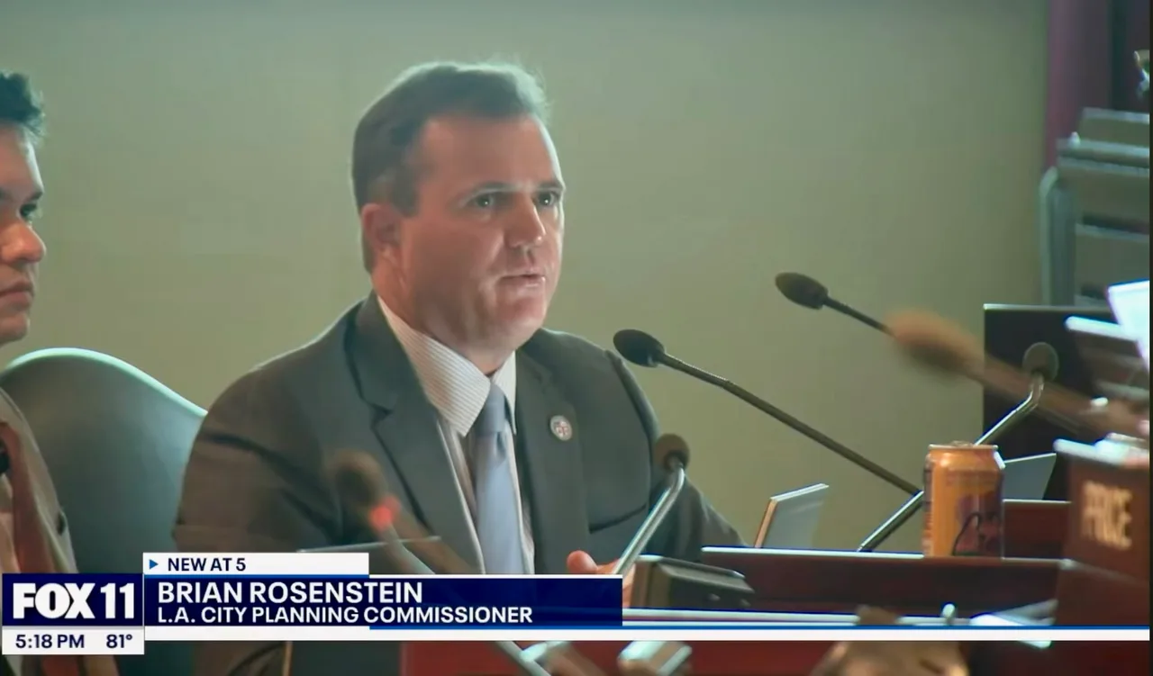Brian Rosenstein serving at a Los Angeles City Planning Commission meeting